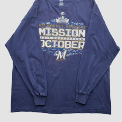 Milwaukee Brewers Majestic 2011 Long Sleeve T-Shirt - Blue - 2XVintage - Fanatics Online