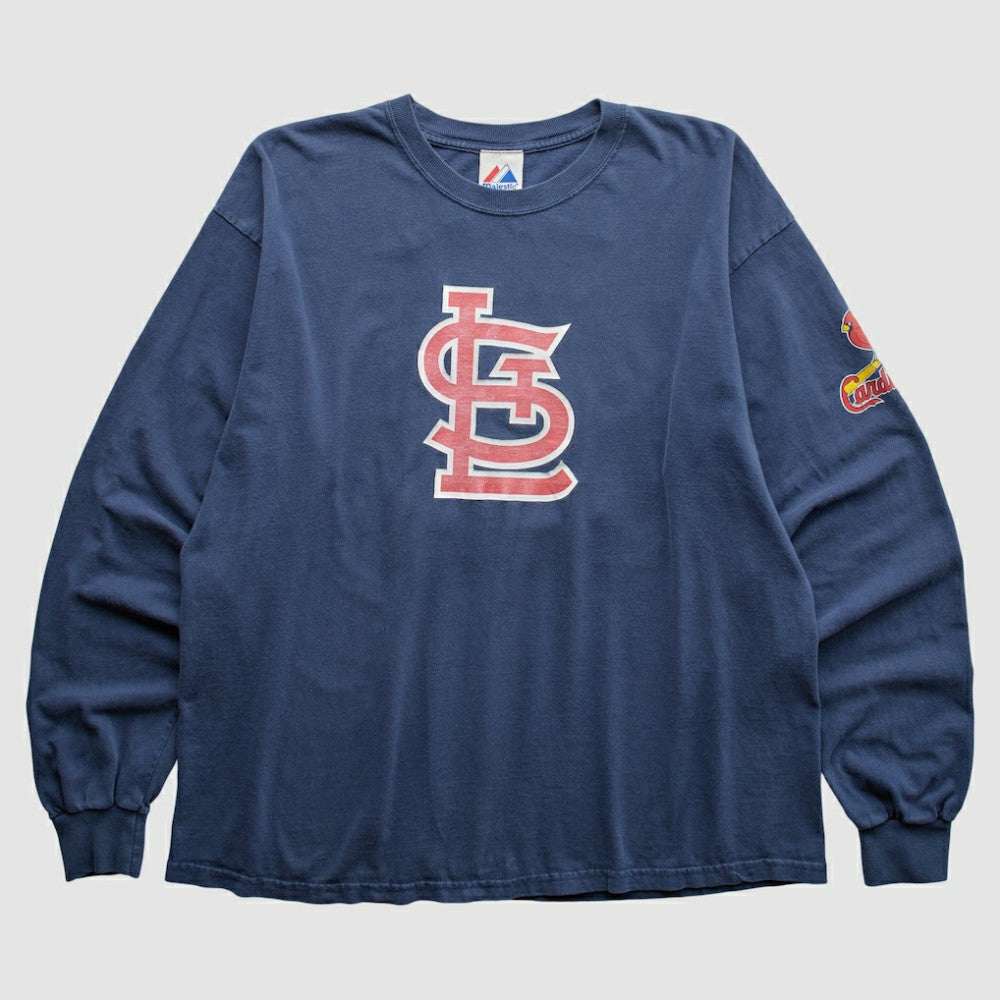 St. Louis Cardinals Majestic 2000s T-Shirt - Navy - XVintage - Fanatics Discount