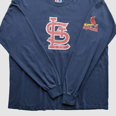 St. Louis Cardinals Majestic 2000s T-Shirt - Navy - XVintage - Fanatics Discount