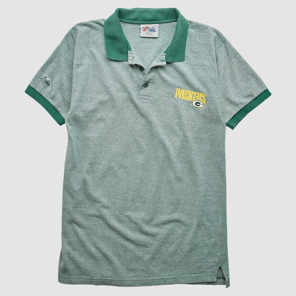 Fanatics Green Bay Packers Majestic 90s Polo Heather Gray Vintage