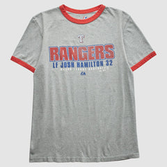 Texas Rangers Majestic 2010 T-Shirt - Heather Gray - Vintage - Fanatics on Sale