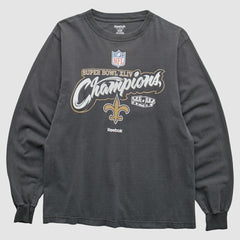 Fanatics New Orleans Saints Reebok 2010 T-Shirt Black Vintage