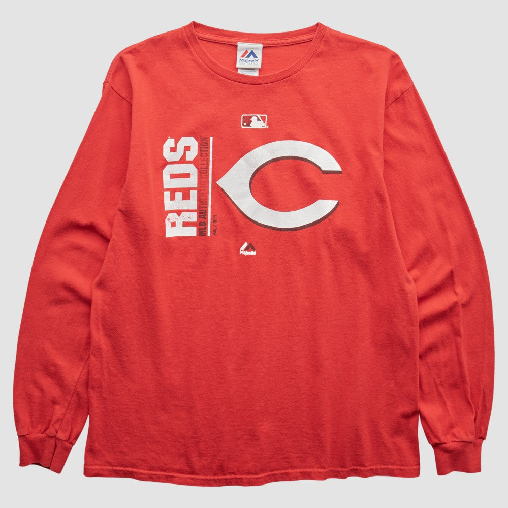 Cincinnati Reds Majestic 2000s T-Shirt - Red - Vintage - Fanatics on Sale