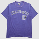 Colorado Rockies Lee Apparel 2002 T-Shirt - Purple - Vintage - Fanatics Online