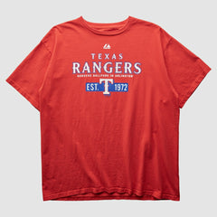 Texas Rangers Majestic 2000s T-Shirt - Red - XVintage - Fanatics Discount