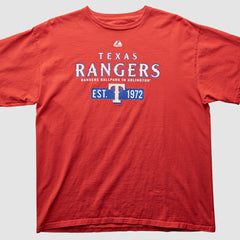 Texas Rangers Majestic 2000s T-Shirt - Red - XVintage - Fanatics Discount