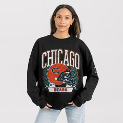Chicago Bears Gameday Couture Women's Oversized Victory Lane Black Label Premium Fleece Sweatshirt Black