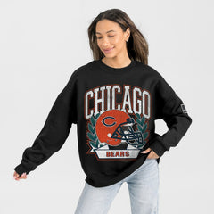 Chicago Bears Gameday Couture Women's Oversized Victory Lane Black Label Premium Fleece Sweatshirt Black