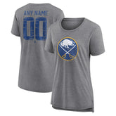 Buffalo Sabres Women's Heritage Custom Tri-Blend T-Shirt - Gray - NHL 203467401
