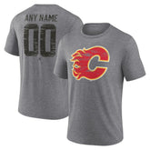 Calgary Flames Heritage Custom Tri-Blend T-Shirt - Gray - NHL 203467402