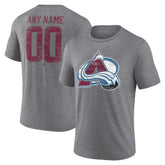 Colorado Avalanche Heritage Custom Tri-Blend T-Shirt - Gray - NHL 203467408