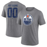 Edmonton Oilers Heritage Custom Tri-Blend T-Shirt - Gray - NHL 203467416