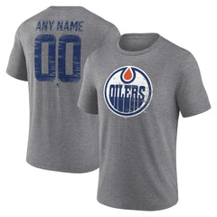 Edmonton Oilers Heritage Custom Tri-Blend T-Shirt - Gray - NHL 203467416