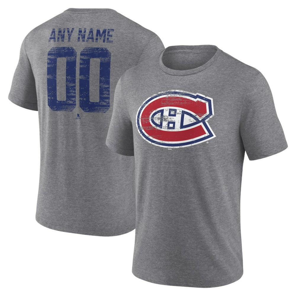 Montreal Canadiens Heritage Custom Tri-Blend T-Shirt - Gray - NHL 203467424