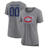 Montreal Canadiens Women's Heritage Custom Tri-Blend T-Shirt - Gray - NHL 203467425