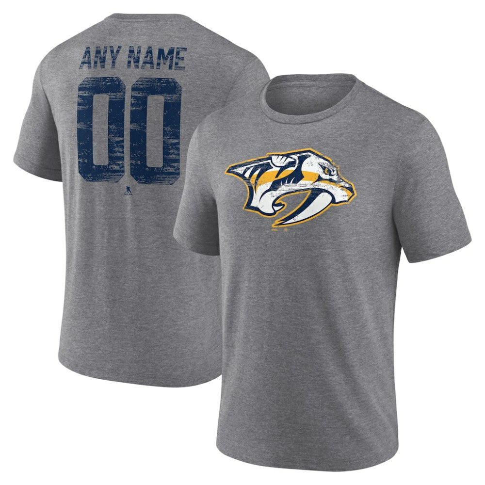 Nashville Predators Heritage Custom Tri-Blend T-Shirt - Gray - NHL 203467426