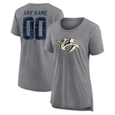 Nashville Predators Women's Heritage Custom Tri-Blend T-Shirt - Gray - NHL 203467427