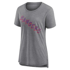New York Rangers Women's Heritage Custom Tri-Blend T-Shirt - Gray - NHL 203467433