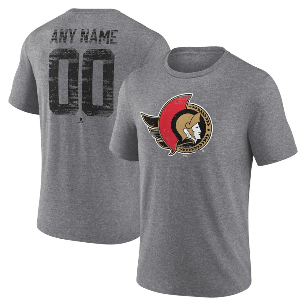Ottawa Senators Heritage Custom Tri-Blend T-Shirt - Gray - NHL 203467434