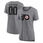 Philadelphia Flyers Women's Heritage Custom Tri-Blend T-Shirt - Gray - NHL 203467437