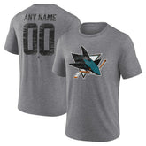 San Jose Sharks Heritage Custom Tri-Blend T-Shirt - Gray - NHL 203467440