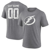 Tampa Bay Lightning Heritage Custom Tri-Blend T-Shirt - Gray - NHL 203467446