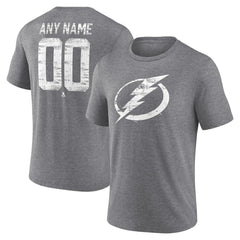 Tampa Bay Lightning Heritage Custom Tri-Blend T-Shirt - Gray - NHL 203467446