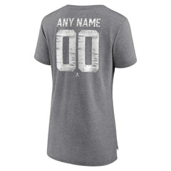 Tampa Bay Lightning Women's Heritage Custom Tri-Blend T-Shirt - Gray - NHL 203467447