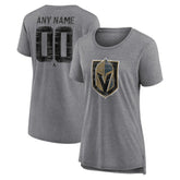 Vegas Golden Knights Women's Heritage Custom Tri-Blend T-Shirt - Gray - NHL 203467455