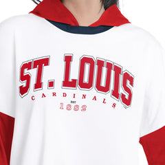 St. Louis Cardinals G-III 4Her by Carl Banks Women's Key Player Oversized Hooded Long Sleeve T-Shirt - White/Red - MLB Online