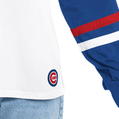Chicago Cubs G-III 4Her by Carl Banks Women's Key Player Oversized Hooded Long Sleeve T-Shirt - White/Royal - MLB Discount