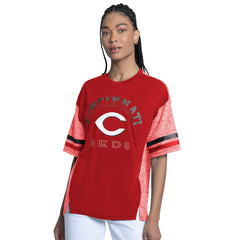 Cincinnati Reds G-III 4Her by Carl Banks Women's Off-Season Oversized Top - Red - MLB Lifestyle