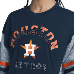 Houston Astros G-III 4Her by Carl Banks Women's Off-Season Oversized Top - Navy - MLB Discount