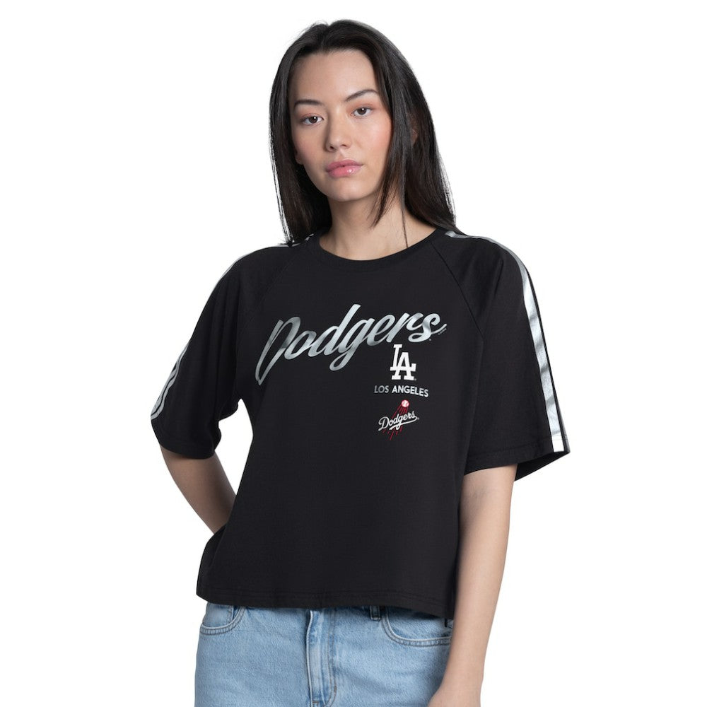 Los Angeles Dodgers G-III 4Her by Carl Banks Women's Classic Play Cropped T-Shirt - Black - MLB on Sale