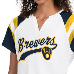 Milwaukee Brewers Starter Women's Game On Notch Neck T-Shirt - White - MLB on Sale