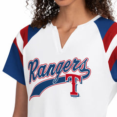 Texas Rangers Starter Women's Game On Notch Neck T-Shirt - White - MLB Lifestyle