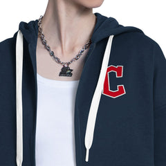 Cleveland Guardians Starter Women's Wishbone Full-Zip Hoodie - Navy/Heather Gray - MLB Discount