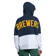 Milwaukee Brewers Starter Women's Wishbone Full-Zip Hoodie - Navy/Heather Gray - MLB on Sale