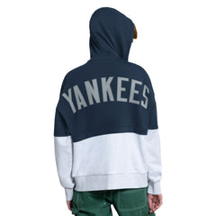 New York Yankees Starter Women's Wishbone Full-Zip Hoodie - Navy/Heather Gray - MLB on Sale