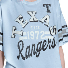 Texas Rangers Starter Women's Cropped Hurry Up Offense T-Shirt - Light Blue - MLB Lifestyle