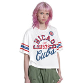 Chicago Cubs Starter Women's Cropped Hurry Up Offense T-Shirt - White - MLB Lifestyle