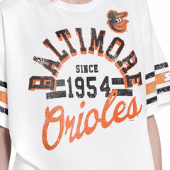 Baltimore Orioles Starter Women's Cropped Hurry Up Offense T-Shirt - White - MLB Online