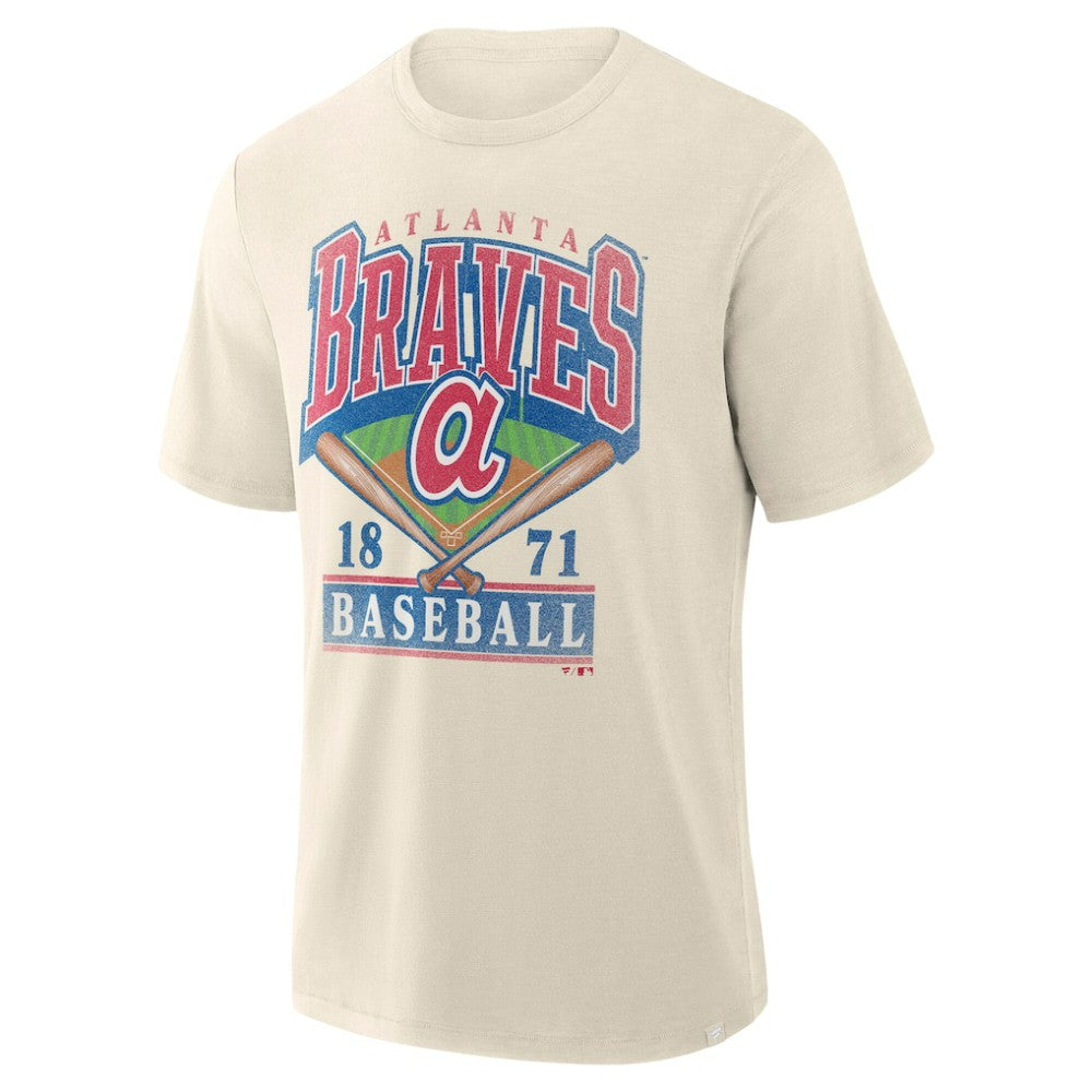 Atlanta Braves Profile Big & Tall Screen Print T-Shirt - Cream - MLB on Sale