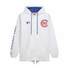 Chicago Cubs Mitchell & Ness Big & Tall Full-Snap Hooded Jacket - White - Mitchell & Ness Lifestyle