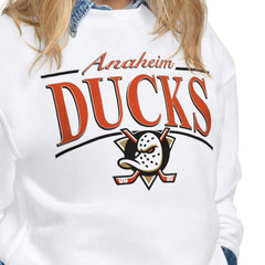 Anaheim Ducks Starter Women's Arch Stripe Fleece Sweatshirt - White - NHL 203468839