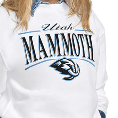 Utah Mammoth Starter Women's Arch Stripe Fleece Sweatshirt - White - NHL 203468842