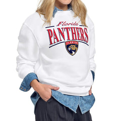 Florida Panthers Starter Women's Arch Stripe Fleece Sweatshirt - White - NHL 203468843