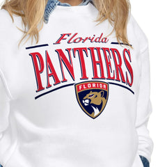 Florida Panthers Starter Women's Arch Stripe Fleece Sweatshirt - White - NHL 203468843