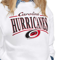 Carolina Hurricanes Starter Women's Arch Stripe Fleece Sweatshirt - White - NHL 203468848