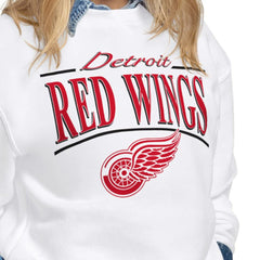 Detroit Red Wings Starter Women's Arch Stripe Fleece Sweatshirt - White - NHL 203468857
